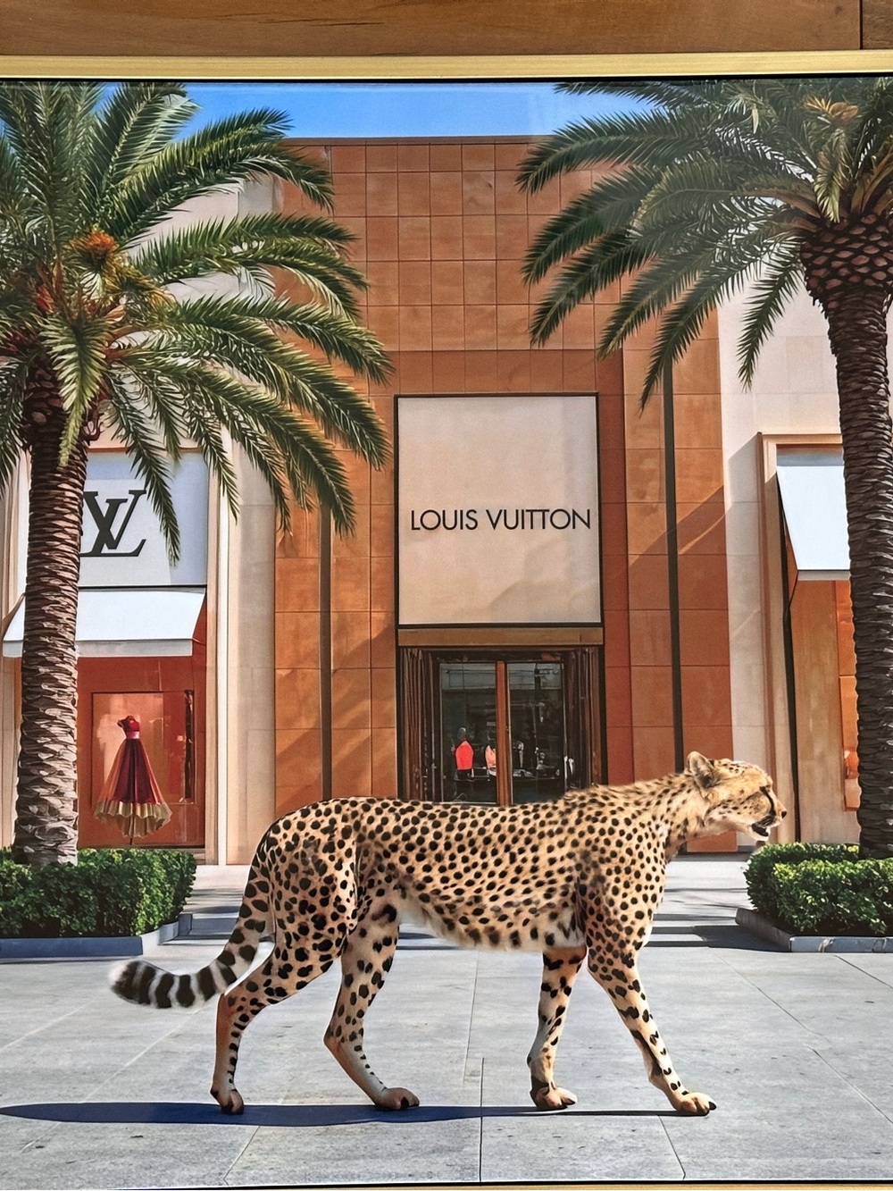 Luxury Fashion Wall Art Print Framed Designer Store Cheetah Palm Tree Glam